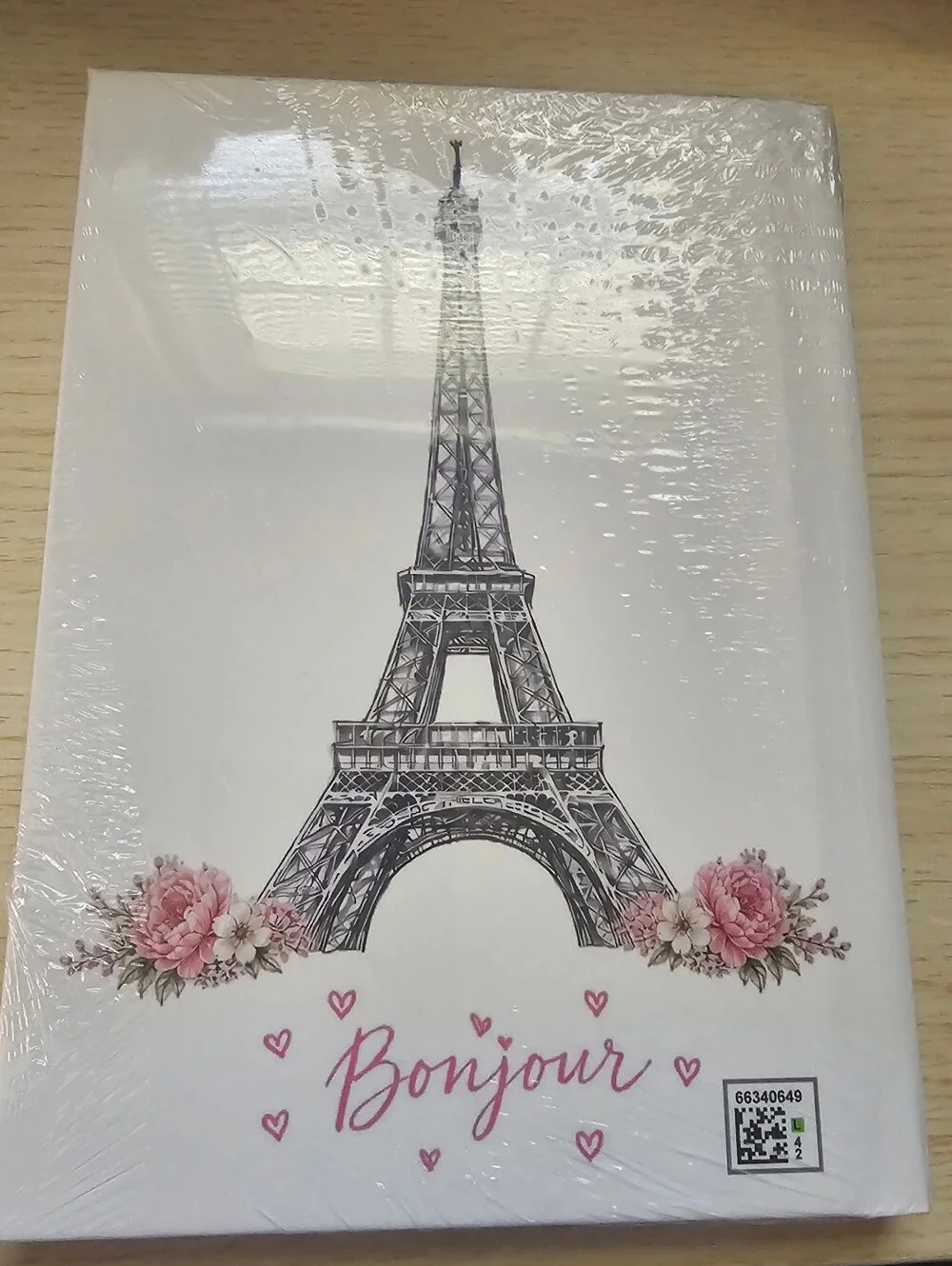Bonjour Eiffel Tower Hardcover Lined Notebook Journal